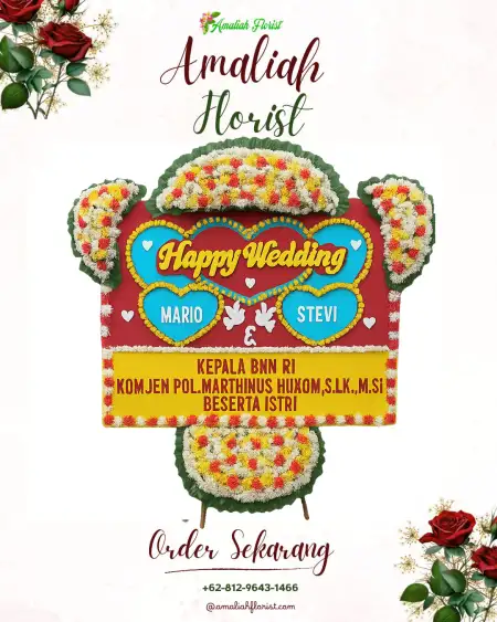Papan Bunga Pernikahan Sarimanggu